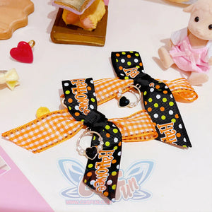 Halloween Lolita Sweet Candy Bowknot Hairpin Plaid / One