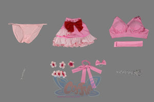 Final Fantasy Vii Rebirth Ff7R Aerith Gainsborough Cosplay Costume Swimsuit C08962 Costumes