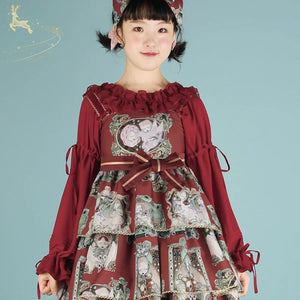 Chiffon With Solid Color Shirt