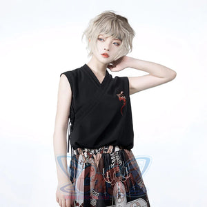 PRE-SALE Chinese Style Summer Embroidery Sleeveless V-neck Top