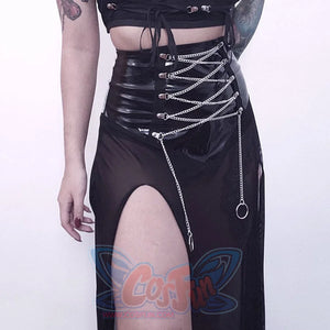 Spice Girl High Waist Lace Up Long Skirt S22909