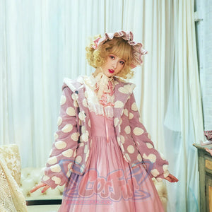 Autumn Winter Woolen Lolita Dot Coat