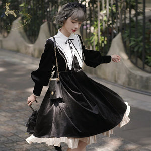Elegant Autumn Winter Lolita Long-sleeved Dress
