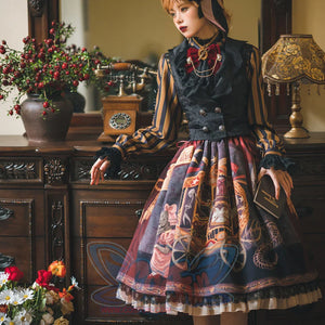 Gorgeous Gothic Lolita Drawstring Slim Skirt - cosfun