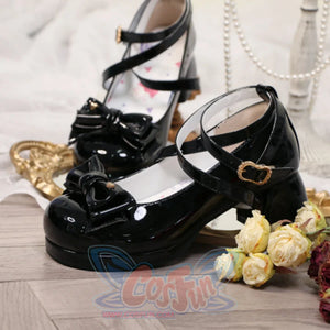 Sweet Round Toe Middle-heeled Lolita Shoes 34 / Black