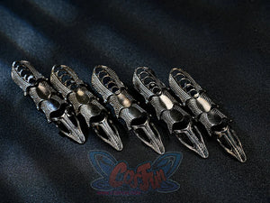 Final Fantasy VII Rebirth FF7R Cloud Strife cosplay hand armor sets five articulated dark metallic fingers tipped by bird.
