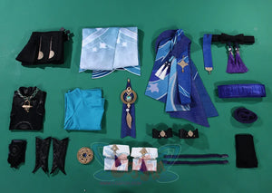 Genshin Impact Scaramouche Wanderer Cosplay Costume - close-up detail