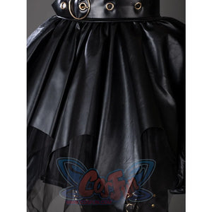 HORROR BISHOUJO Edward Scissorhands cosplay skirt drops pleated faux leather and mesh panels beneath a grommet-detailed.