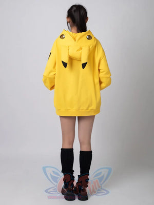 Cosfun Original Cute Electric Critter Yellow Grunge Cosplay Full Zip Hoodie A00006 Sweatshirt