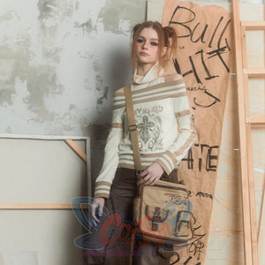 Japanese Style Vintage Canvas Crossbody Bag One Size