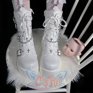 Original Spice Girl Lolita Round Toe Short Boots S22657 - cosfun
