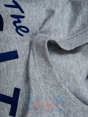 Venom: The Last Dance Eddie Brock cosplay t-shirt in plain heather grey sets a clean short-sleeve base layer.
