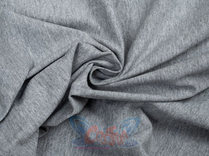 Venom: The Last Dance Eddie Brock cosplay t-shirt fabric close-up drops mottled grey heather jersey texture into view.