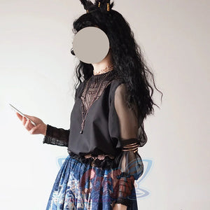 Egypt Style Embroidered Lolita Long Sleeve Shirt - cosfun