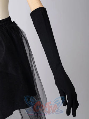 Black tulle skirt and accessories included with yellow spark cute cape dress cosplay set