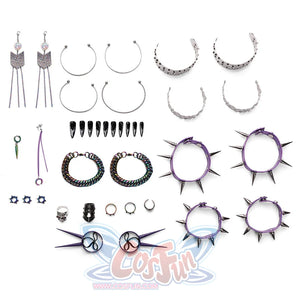 Accessories detail of Mira cosplay costume killer black suit.