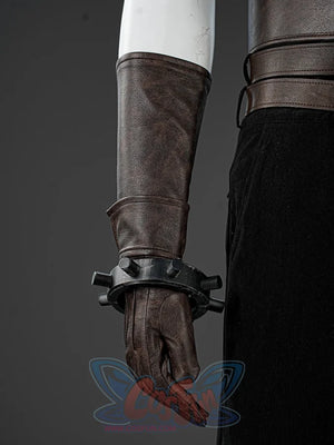 Final Fantasy VII Rebirth FF7R Cloud Strife cosplay glove pairs a brown leather hand piece.