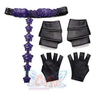 Detail of Mira cosplay costume killer black suit.