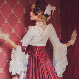 Elizabeth Elegant and Vintage Lolita Long Sleeve Shirt - cosfun