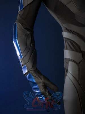 Nightwing cosplay costume - Gloves detail with blue accents and black fabric