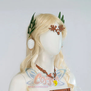 The Legend of Zelda Tears of the Kingdom Queen Sonia cosplay headpiece pairs a gold faux-leather antler circlet and a.