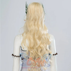 The Legend of Zelda Tears of the Kingdom Queen Sonia cosplay accessories pair leafy hair ornaments and bicep bands dropping.