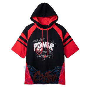 【PRE-SALE】COSFUN Original Original Spider Theme Cosplay Short Sleeve Hooded Sweatshirt A00014 XS Sweatshirt