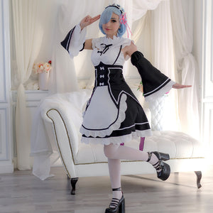 Re Zero Ram Rem Cosplay Costume Anime Maid Costume mp004175