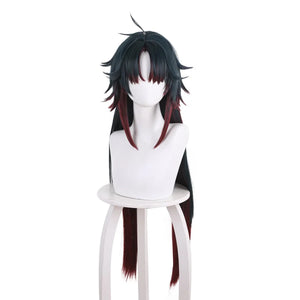 COSFUN Honkai: Star Rail Blade cosplay wig pairs deep teal-green length with bold dark red tones throughout.