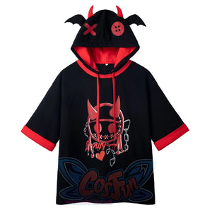 【PRE-SALE】COSFUN Original Little Demon Cosplay Short Sleeve Hooded Sweatshirt A00015 XS Sweatshirt