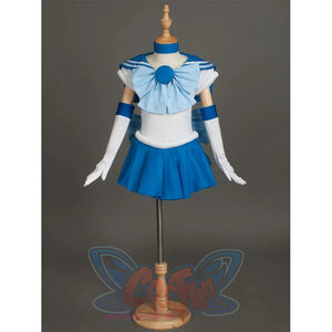 Sailor Soldiers Kid Cosplay Sailor Mercury Cosplay Costume Anime Ami Mizuno Outfit CLT0571_Kid Costumes