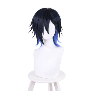NIJISANJI Virtual YouTuber Yugo Asuma Cosplay Wig C01119 Navy and blue Costumes