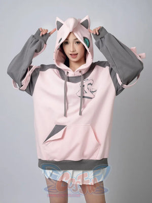 Cosfun Original Dreamy Melody Pink Cosplay Full Zip Hoodie A00007 Sweatshirt