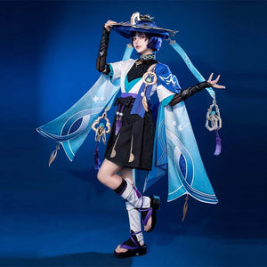 Genshin Impact Scaramouche Wanderer Cosplay Costume - front view