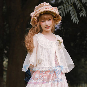 Elegant and Vintage Lolita Smock Short Sleeve / White / S