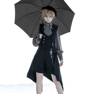 PRE-SALE Medieval Vintage Little Prince Irregular Long Vest S22494