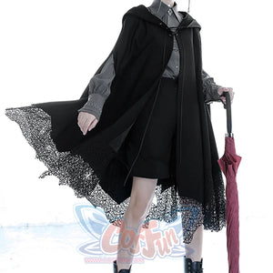 PRE-SALE Black Blue Grey Retro Lolita Medieval Scarf Mutton Sleeve Shirt S23012 - cosfun