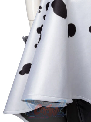 2021 Movie Cruella Estella De Vil Cosplay Costume Spotted Dress C00621 Costumes