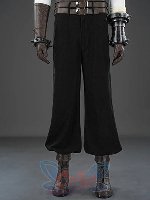 Final Fantasy VII Rebirth FF7R Cloud Strife cosplay full lower set gathers arm armor and a mechanical gauntlet over wide-leg.