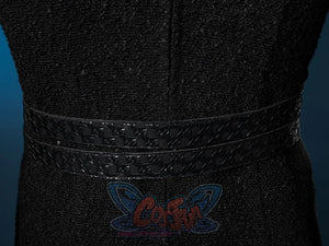 Jacaerys Velaryon cosplay belt centers double-layered black textured strap across matching dark textured fabric.