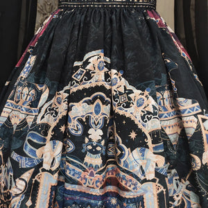 Egypt Style Simple Daily Lolita Printed Long Skirt