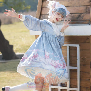 Snow Fox Lolita Long Sleeve Dress