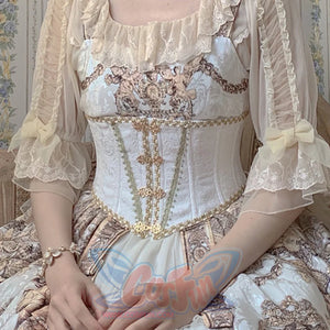 Classic Lolita Slim Lace Corset White / S