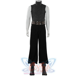 Final Fantasy VII Rebirth FF7R Cloud Strife cosplay pieces set a ribbed turtleneck top.