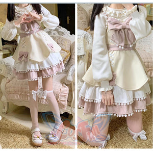 Winter Woolen Bow Sweet and Lovely Lolita Dress - cosfun