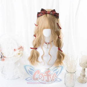 Harajuku Style Soft Girl Long Brunches Curly Wig S22902 White Tea Color