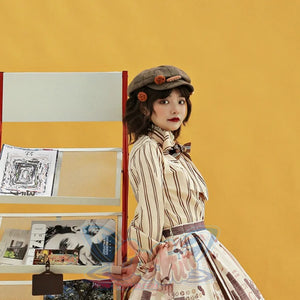 Chocolate Daily Sweet Lolita Stripe Long Sleeve Shirt