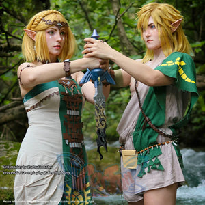 The Legend of Zelda Tears of the Kingdom Princess Zelda cosplay full set layers two tunic outfits.