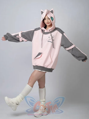 Cosfun Original Dreamy Melody Pink Cosplay Full Zip Hoodie A00007 Sweatshirt