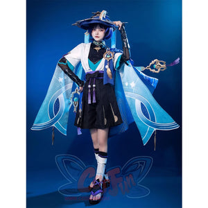 Genshin Impact Scaramouche Wanderer Cosplay Costume - back view